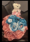 Bukiet róż ze wstążki 