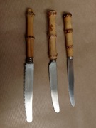 ZESTAW 3 starych nożyków OZDOBNE drewniana rączka ROSTFREI OKAZJA ZAPRASZAM