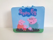 Świnka Peppa metalowy lunchbox walizka skrzynka Tata Mama Świnka