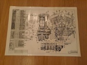 plakat silnik Harley Davidson, 48x68cm, na prezent