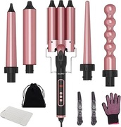 Zestaw 5 w 1 lokówka falista - lokówka do dużych loków