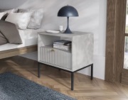 Szara Szafka 54cm Ryflowana Metal Rama Złoty