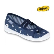 nowe BEFADO 28 baleriny kapcie tekstylne wsuwane motylki dziewczęce 