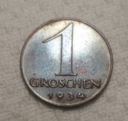 Austria I. Republika 1 grosz groschen 1934 KM# 2836 Ładny stan