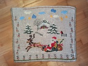 Stara makatka ścienna kalendarz adwentowy Boże Narodzenie vintage retro