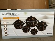 Garnki duze emalie czarny marmur