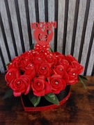 Flower box serce na Walentynki 