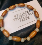 Bransoletka z jadeitem i drewnem kokosowym