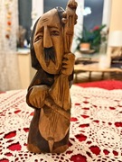 Grajek rzeżba z drewna - rękodzieło 