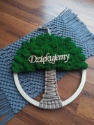 Drzewko szczęścia chrobotek mech makrama prezent