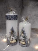 Świece bożonarodzeniowe Adpal zestaw dwa pienki