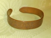 Vintage boho grawerowana bransoletka z miedzi z lat 70tych 