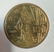 FRANCJA 20 CENTÓW 2009 - HOLDER