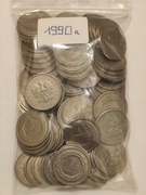 Woreczek monet 1 zł z 1990 rok - 50 sztuk monet 1 złoty