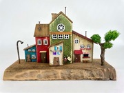 Drewniane domki ozdobne dekoracje rękodzieło