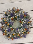 Duży wianek, suszone kwiaty, 50 cm.
