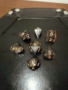 Ręcznie Robiony Zestaw Kostek RPG – "Złoto Północy" (7 sztuk)