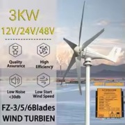 Turbina wiatrowa 3000W 3KW 48V z 5 łopatkami + kontroler MPPT 48V OKAZJA !