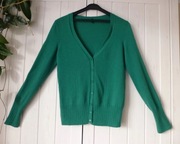 Stile Benetton elegancki dopasowany kardigan w serek S M