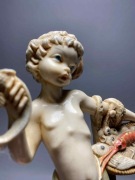 WŁOSKA RZEŹBA CHŁOPIEC RYBY MARMUR KARARYJSKI DUŻA FIGURA Depose Italy #42