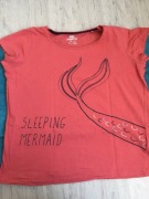 T-shirt pomarańczowy z napisami i wzorem Pepperts 158/164 100%bawełna 