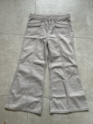 Beżowe cienkie jeansy damskie, młodzieżowe dzwony szerokie H&M 38 M
