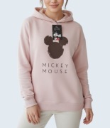 Damska bawełniana bluza jasno różowy z długim rękawem mickey mouse 34/XS
