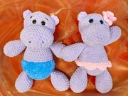 Para Hipciów Amigurumi Zestaw Szydełkowych Maskotek Handmade Walentynki