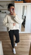 Sweter damski beżowy bawełna cotton H&M M oversize basic