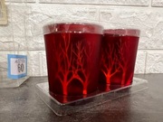 Szklane świąteczne świeczniki na tealighty (2 szt)