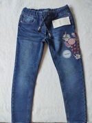 C&A spodnie jeansowe ocieplane haft r. 128