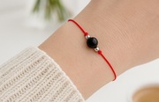 Bransoletka regulowana czerwony sznurek Czarny Turmalin Kamień naturalny 