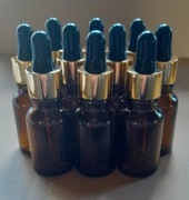 Butelka szklana brązowa 15 ml ze szklaną pipetą na serum olejek 50 szt