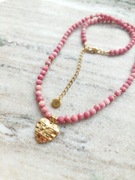 Naszyjnik choker ROSE rodonit fasetowany