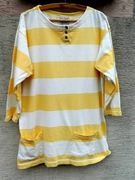 Długa bawełniana bluza w pasy, kieszenie 40/42