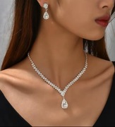 Kolia z cyrkoniami - Naszyjnik z kolczykami 