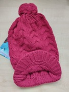 Campus Junior różowa czapka z daszkiem 30% wełna one size