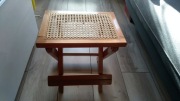 Taboret drewniany składany siedzisko ratan taborecik