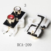 Gniazdo cinch RCA podwójne pionowe lub poziome PCB THT