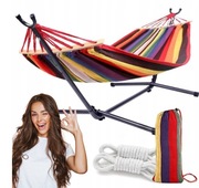HAMAK OGRODOWY ze stelażem dwuosobowy brazylijski