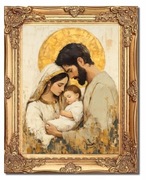 Obraz olej święta rodzina kopia prezent ślub tam złota 