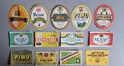 Etykiety piwne z browaru Poznań, Ostrów Wlkp., Krotoszyn.