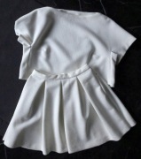 Handmade komplet pikowany złamana biel bluzka spódniczka r. S 36 NOWY