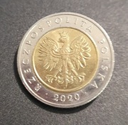 Moneta 5 zł z 2020 roku obiegowa 5zl złotych 2020r rok obiegowe RZADKA