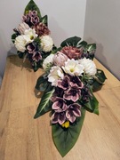 Stroik na grób ,kompozycja na cmentarz ,wiązanka z wazonem, zestaw P81K