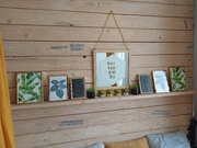 ZŁOTE RAMKI NA ZDJĘCIA motyw roślinny liście - ZESTAW 6szt ramek + LUSTRO