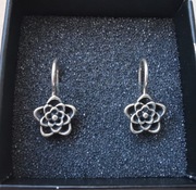 Nowe srebrne kolczyki oksydowane kwiatki 925