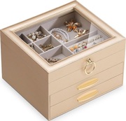 Pudełko na biżuterię SOLEDI dla kobiet - elegancki duży organizer