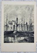 Pocztówka z akwafortą J.K. Schultza,1955 