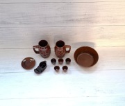 Kufle Kufel górnicze Kieliszki Porcelit PRL Vintage Retro Oryginał 10 el